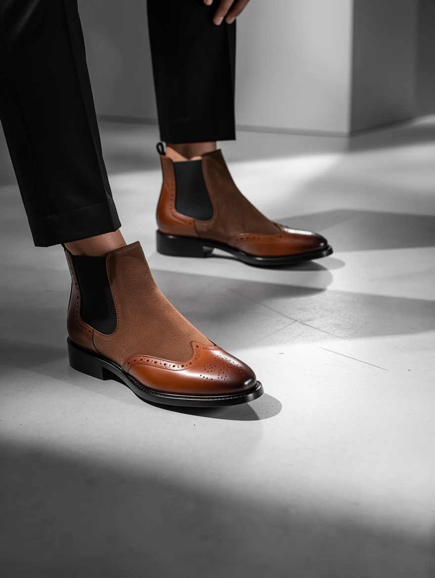 Men's Tuscany Suede Chelsea Boots – Premium Tan Leather Dress Boots
