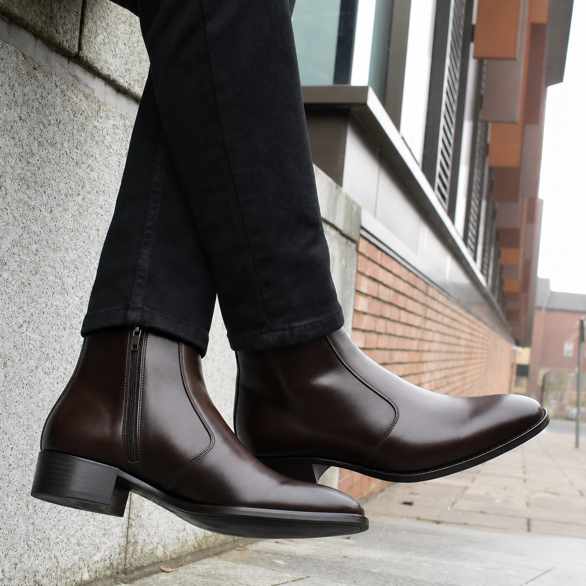 Men's Brown Leather  Boots